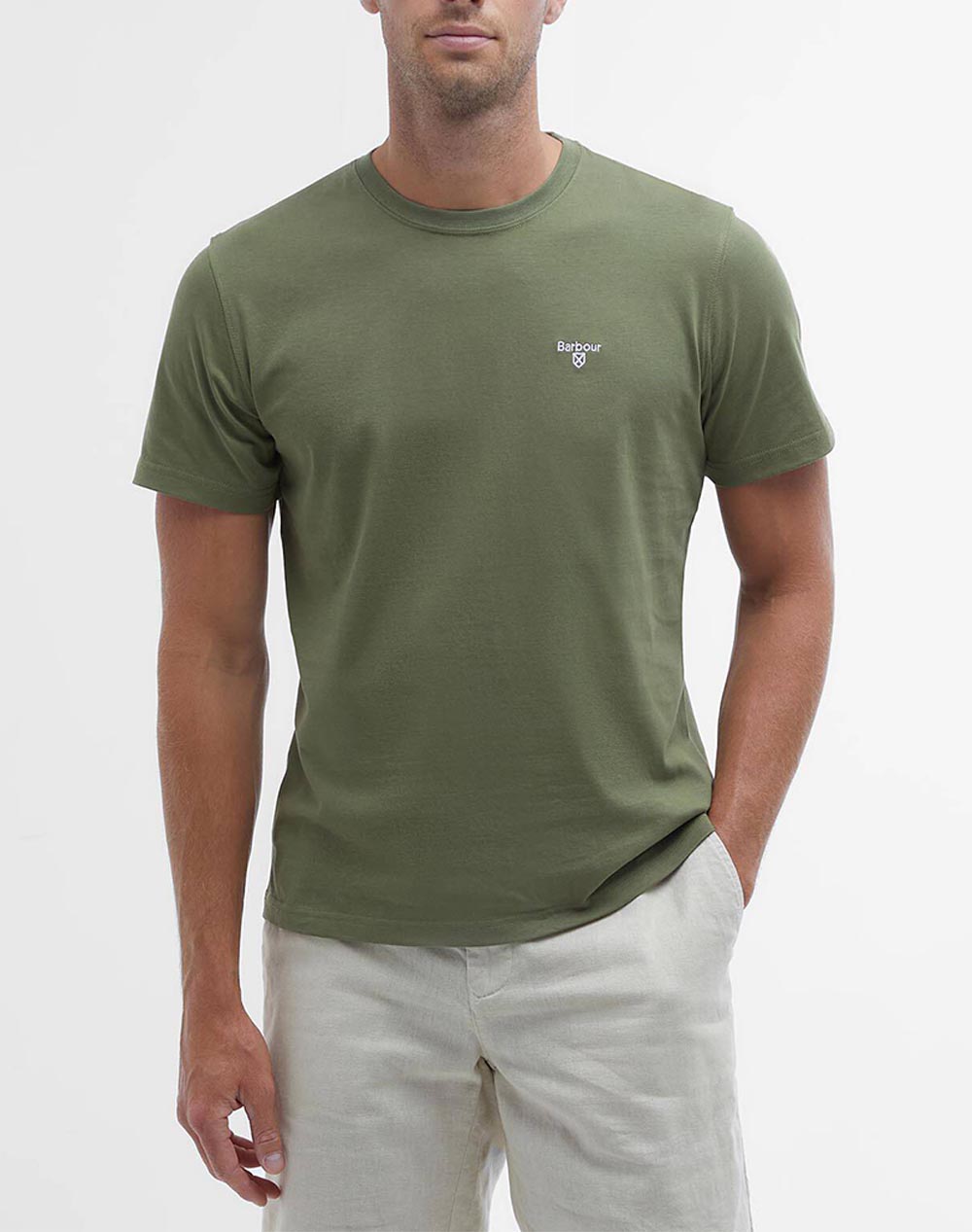 Barbour Μπλουζα T Shirt Κ/Μ Ανδρας Ρουχα Μπλουζες T Shirt Olive Βαμβακι Mts0331 Brol39