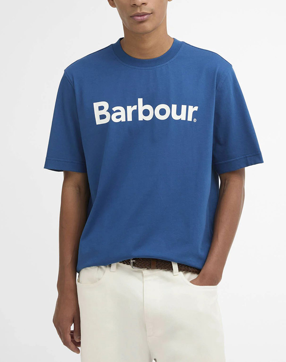 Barbour Μπλουζα T Shirt Κ/Μ Ανδρας Ρουχα Μπλουζες T Shirt Blue Βαμβακι Mts1393 Brbu95