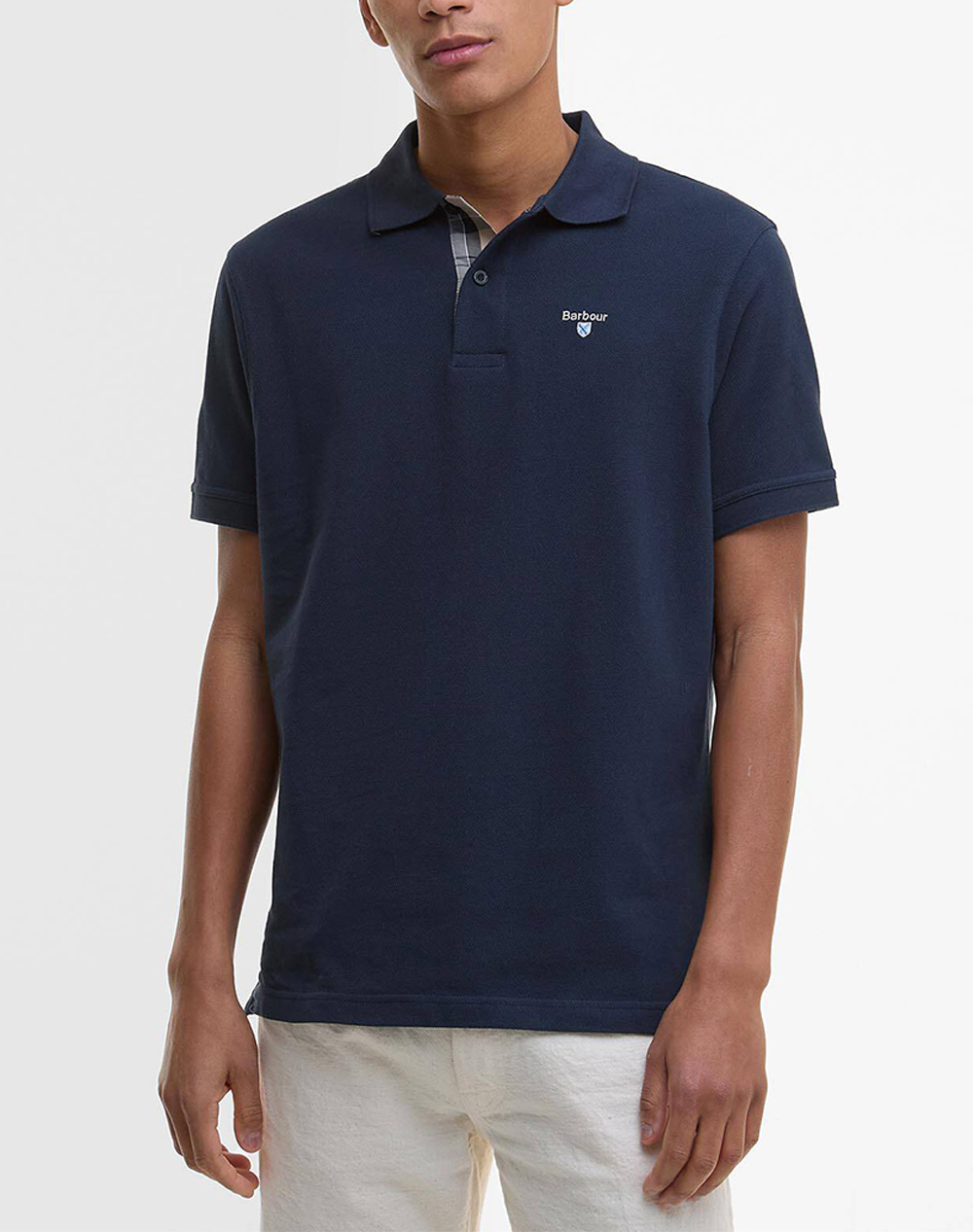 Barbour Μπλουζα Polo Ανδρας Ρουχα Μπλουζες Polo Navyblue Βαμβακι Mml0012 Brny31