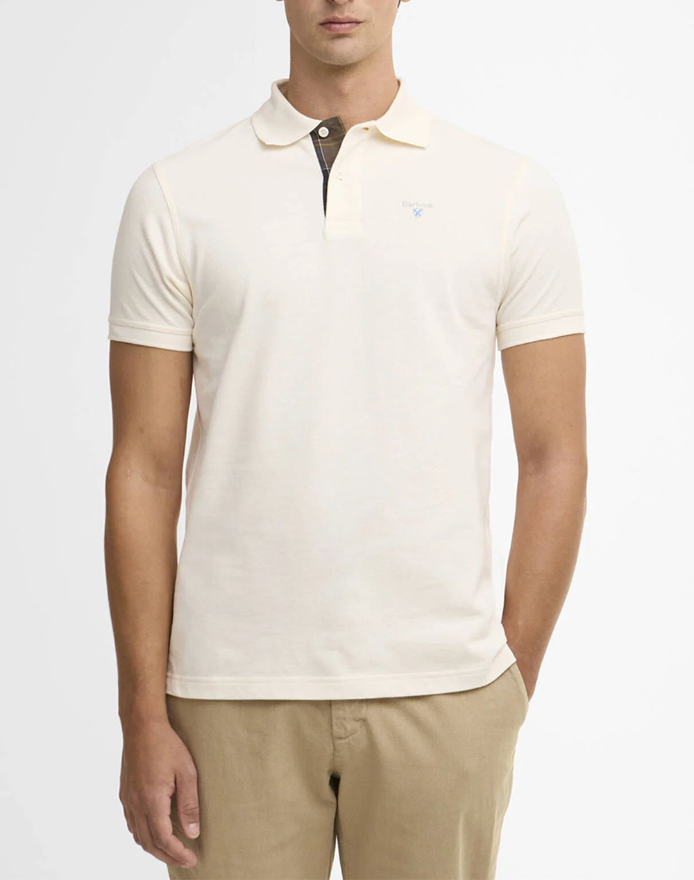 Barbour Μπλουζα Polo Ανδρας Ρουχα Μπλουζες Polo Offwhite Βαμβακι Mml0012 Brwh71.12