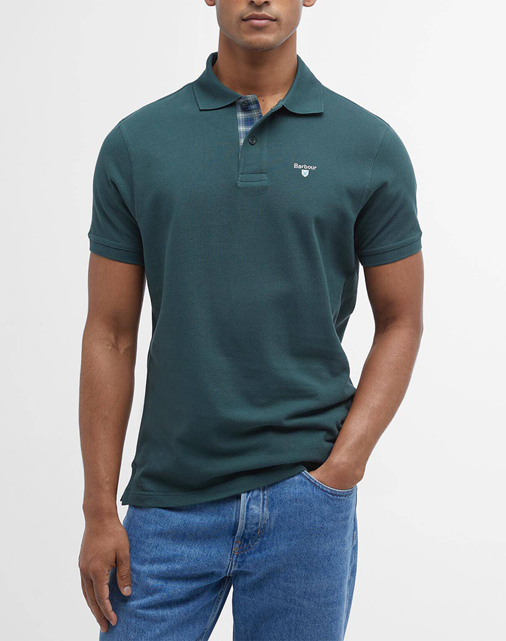 Barbour Μπλουζα Polo Ανδρας Ρουχα Μπλουζες Polo Petrol Βαμβακι Mml0012 Brgn89