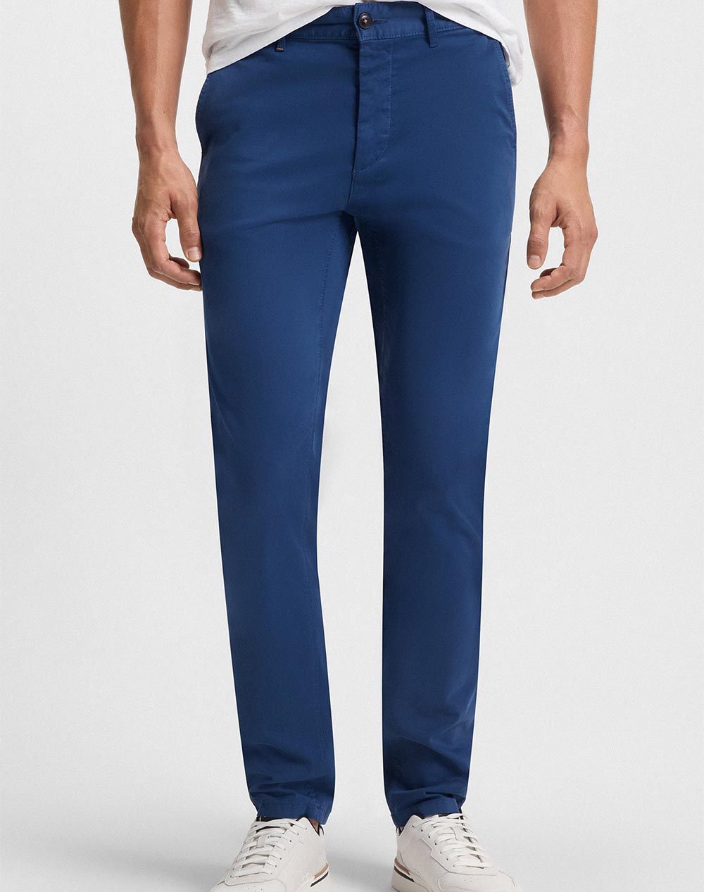 Boss Chino_Slim 10242156 01 Ανδρας Ρουχα Παντελονια Chinos Blue Βαμβακι,Με Ελασταν 50510933 466 466 - Koolfly