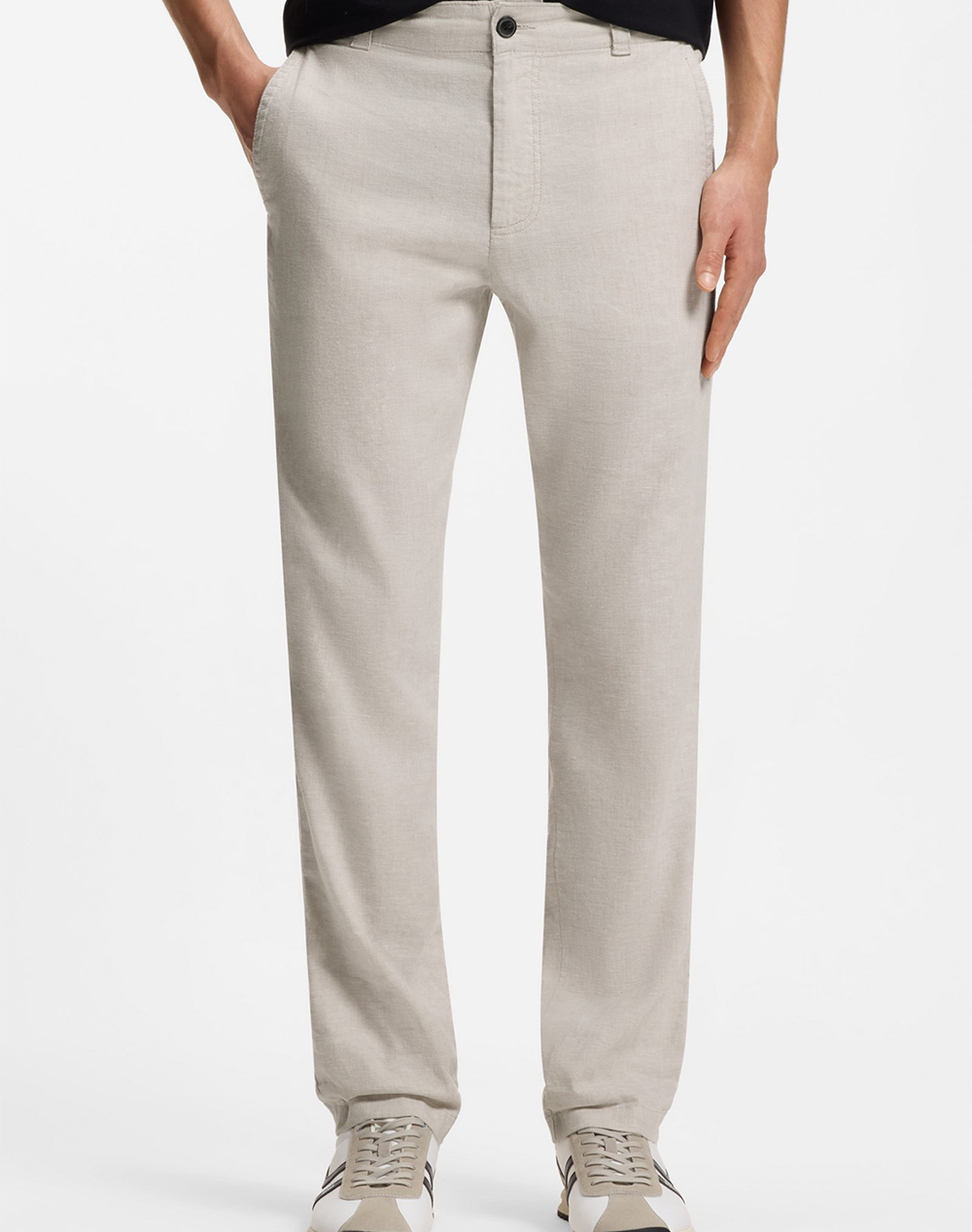 Boss Sanderson L 3 10278458 01 Ανδρας Ρουχα Παντελονια Chinos Lightgray Λινο,Συνθετικο 50559595 070 - Koolfly