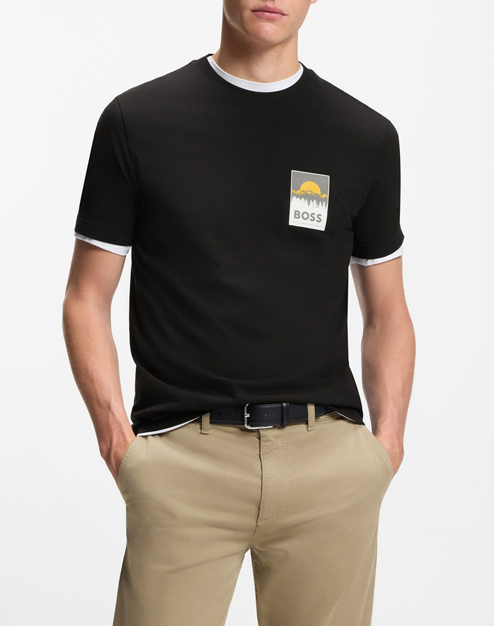 Boss Te_Plain 10276582 01 Ανδρας Ρουχα Μπλουζες T Shirt Black Βαμβακι 50556023 001