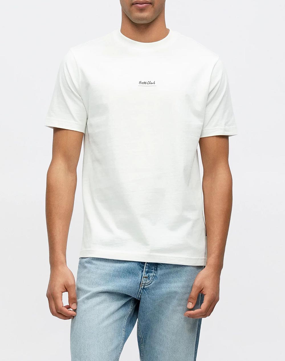 Boss Te_Bossclub 10277377 01 Ανδρας Ρουχα Μπλουζες T Shirt White Βαμβακι 50556033 100 - Koolfly