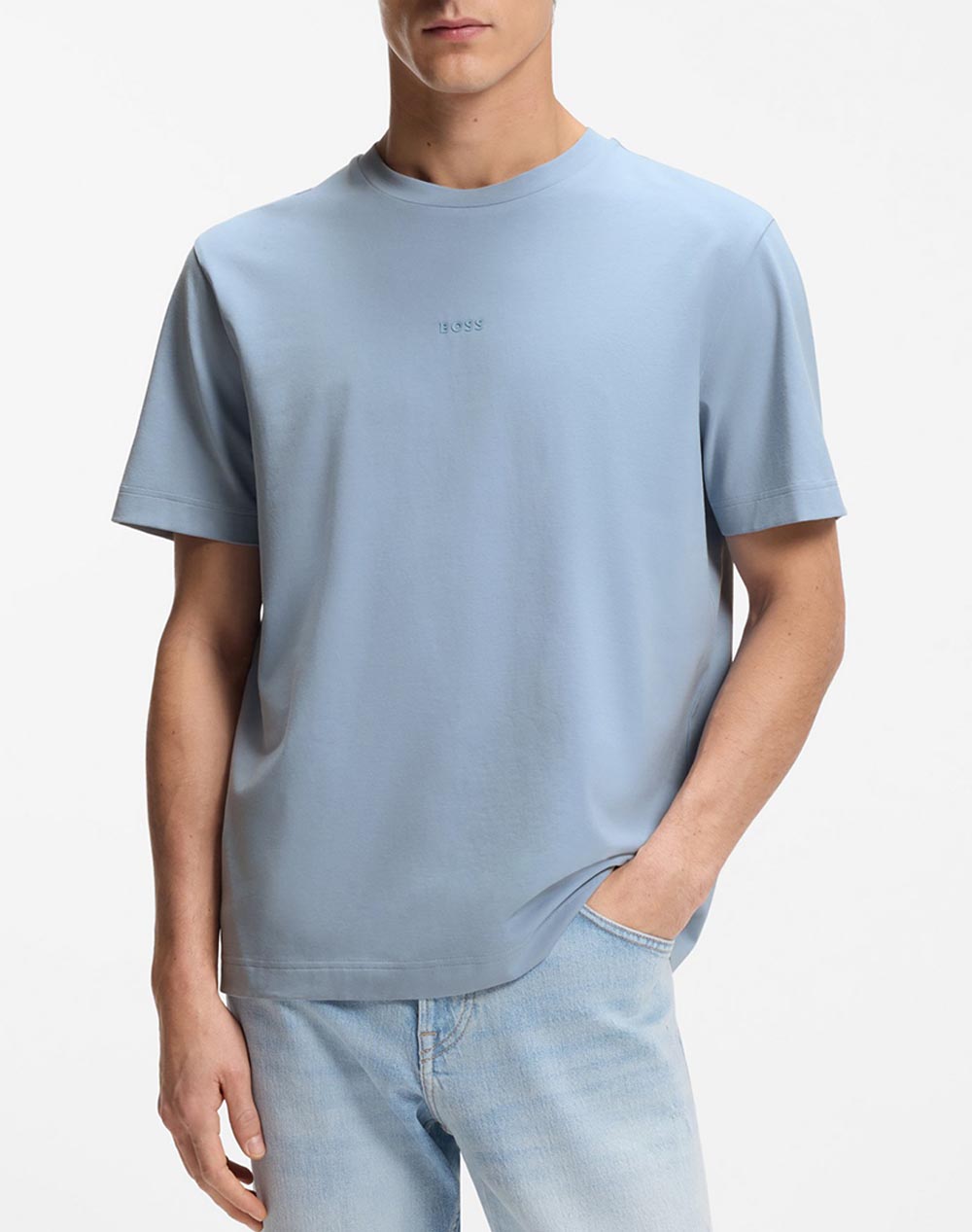 Boss Tchup 10242929 01 Ανδρας Ρουχα Μπλουζες T Shirt Lightblue Βαμβακιμε Ελασταν 50473278 458 458
