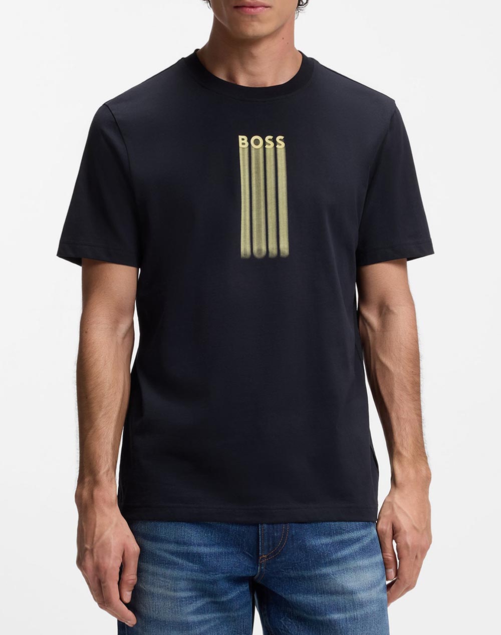 Boss Te_Bass 10277382 01 Ανδρας Ρουχα Μπλουζες T Shirt Darkblue Βαμβακι 50561850 404 - Koolfly