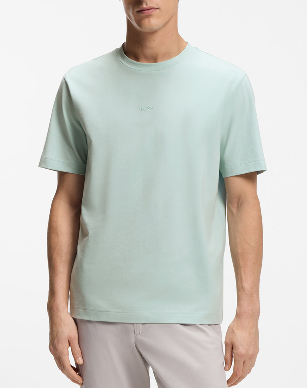 Boss Tchup 10242929 01 Ανδρας Ρουχα Μπλουζες T Shirt Aqua Βαμβακιμε Ελασταν 50473278 447 447