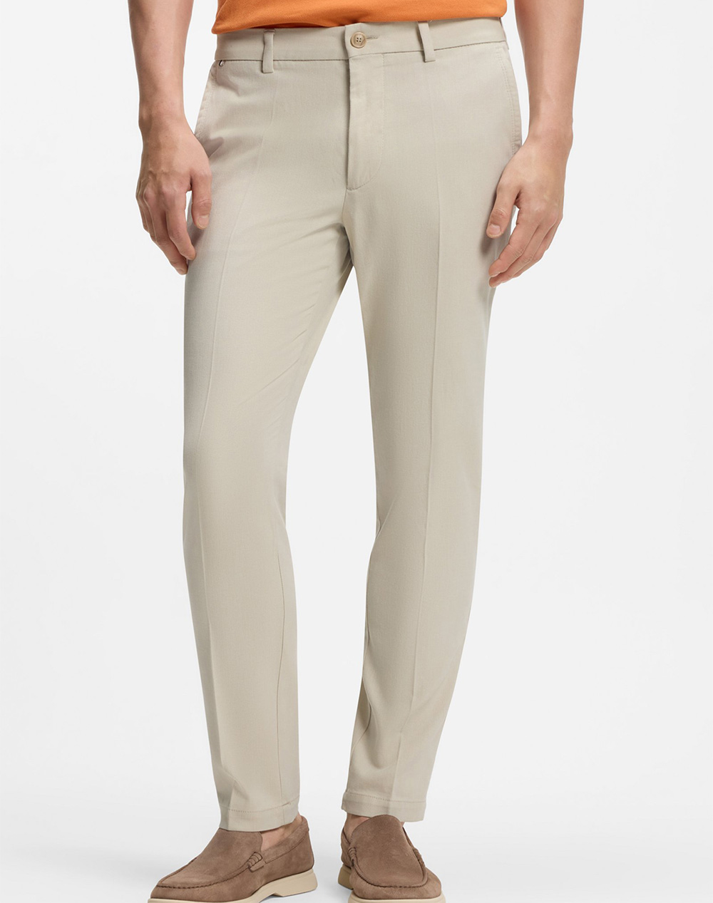 Boss H Kaiton1 10277235 01 Ανδρας Ρουχα Παντελονια Chinos Ivory Βαμβακιμε Ελασταν 50553813 286