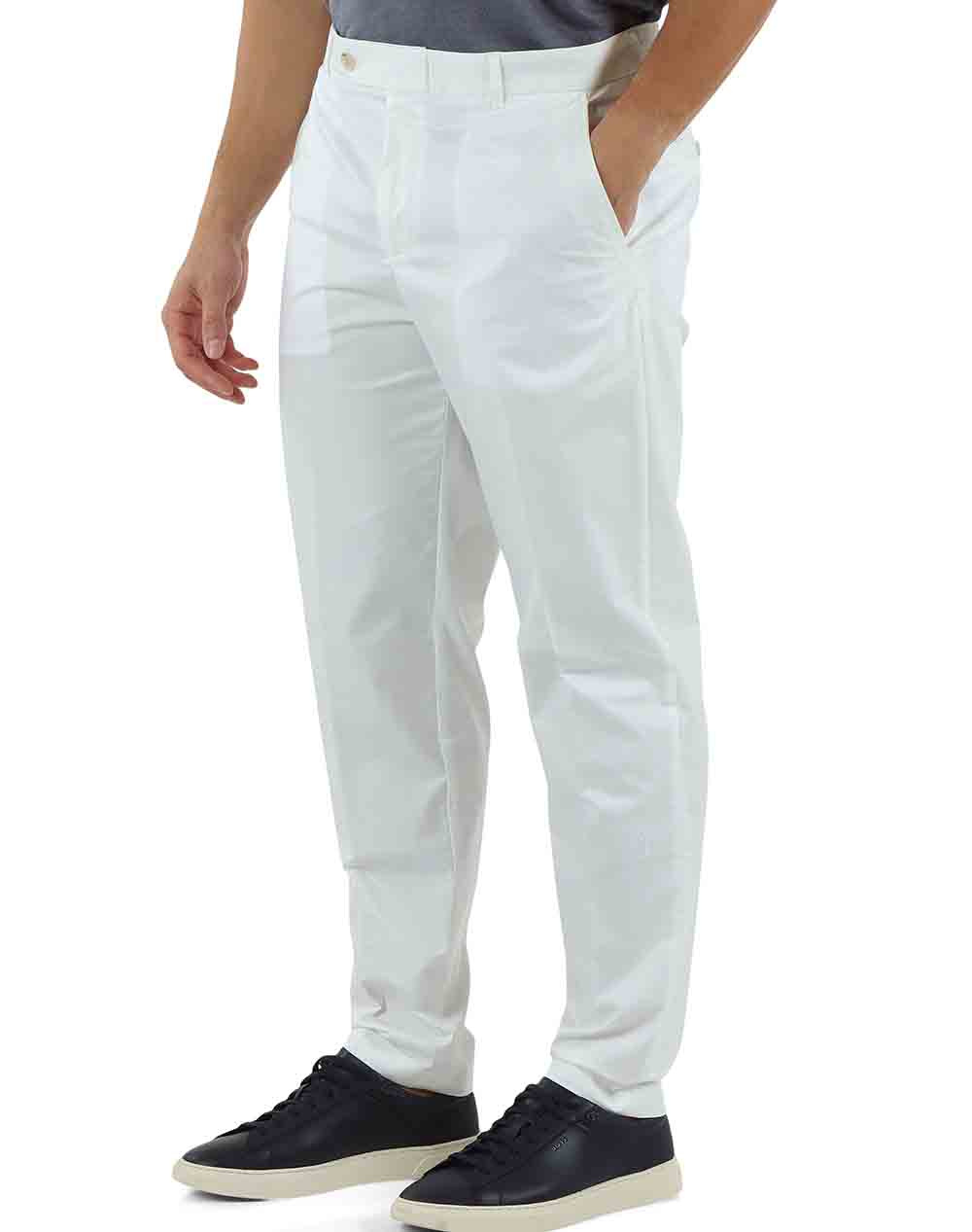 Boss C Perin W 262F 10279198 01 Ανδρας Ρουχα Παντελονια Chinos White Βαμβακιμε Ελαστανσυνθετικο 50561575 100