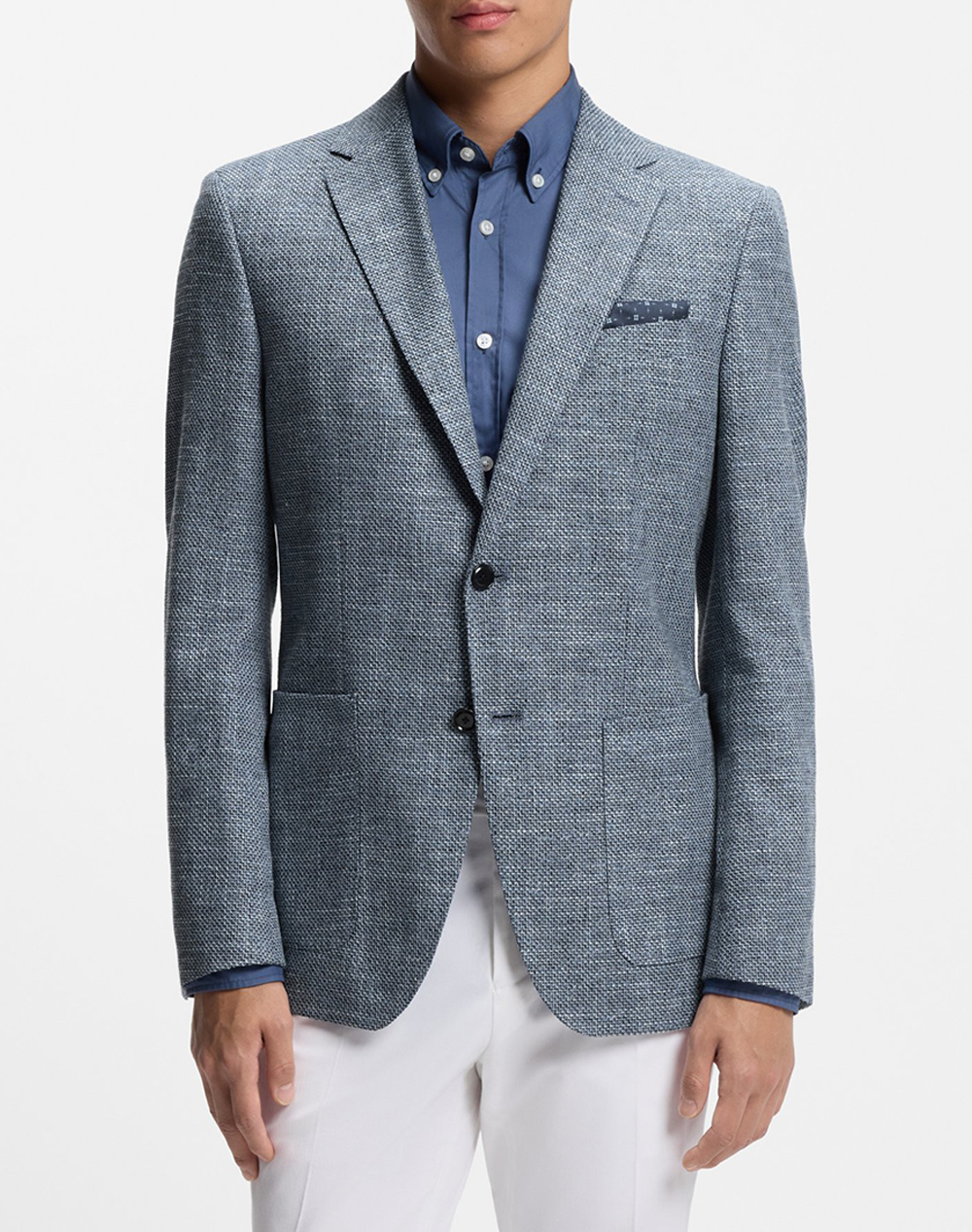 Boss H Hutson 2Pp 253 10277277 01 Ανδρας Ρουχα Πανωφορια Σακακια Blue Βαμβακιβισκοζλινομε Ελασταν 50556910 404
