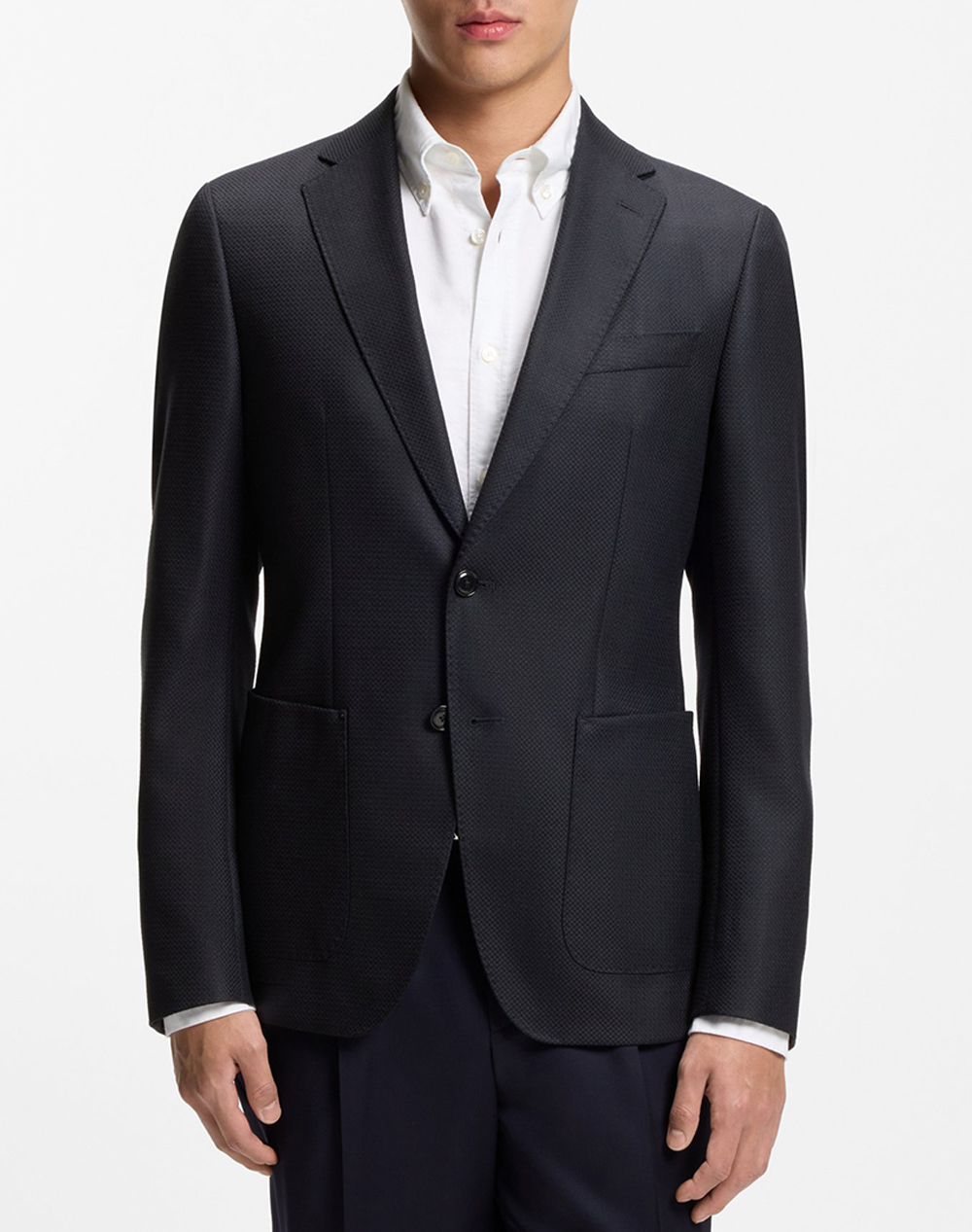 Boss H Hutson 2Pp 253 10277203 01 Ανδρας Ρουχα Πανωφορια Σακακια Darkblue Μαλλι 50556825 404