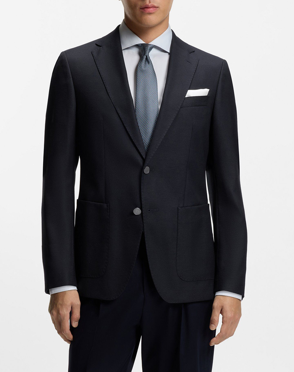 Boss H Hutson 2Pp 253 10235592 01 Ανδρας Ρουχα Πανωφορια Σακακια Darkblue Μαλλιμε Ελασταν 50556824 404