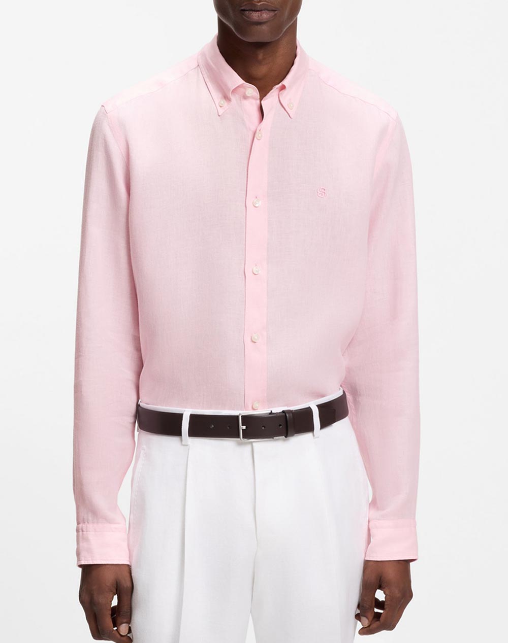 Boss H Liam Bd E C1 261 10261979 01 Ανδρας Ρουχα Πουκαμισα Lightpink Λινο 50556077 690 - Koolfly