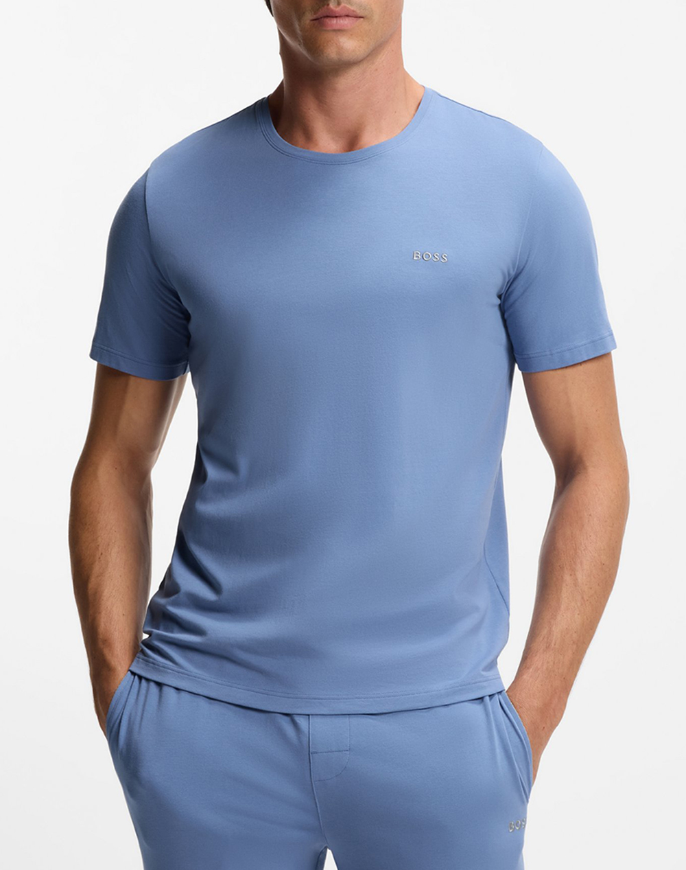 Boss Mix&Match T Shirt R 10259900 01 Ανδρας Ρουχα Μπλουζες T Shirt Lightblue Βαμβακι,Με Ελασταν 50515312 459 - Koolfly