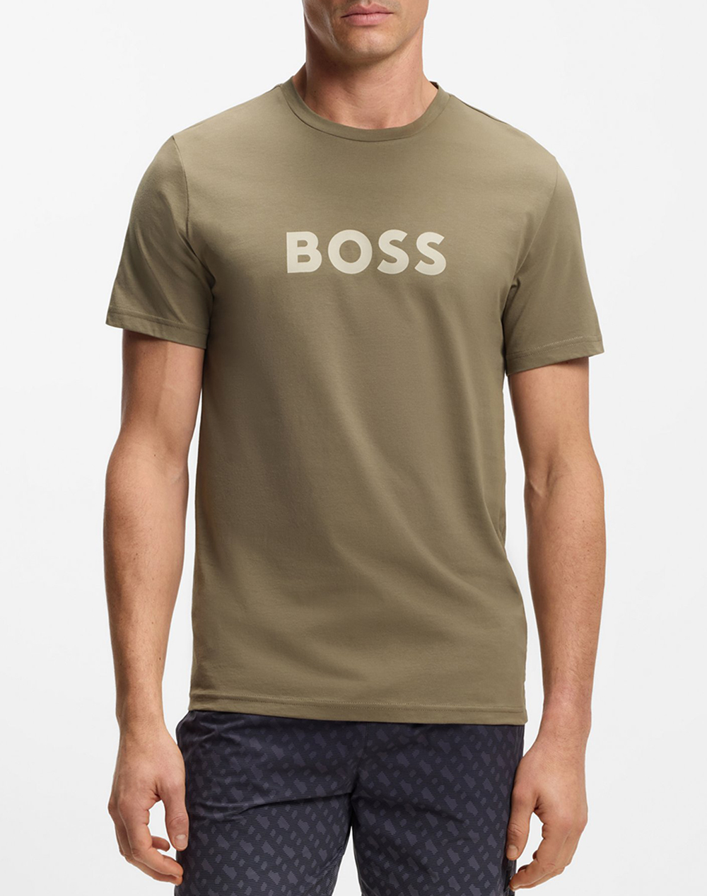 Boss T Shirt Rn 10249533 01 Ανδρας Ρουχα Μπλουζες T Shirt Khaki Βαμβακι 50491706 245