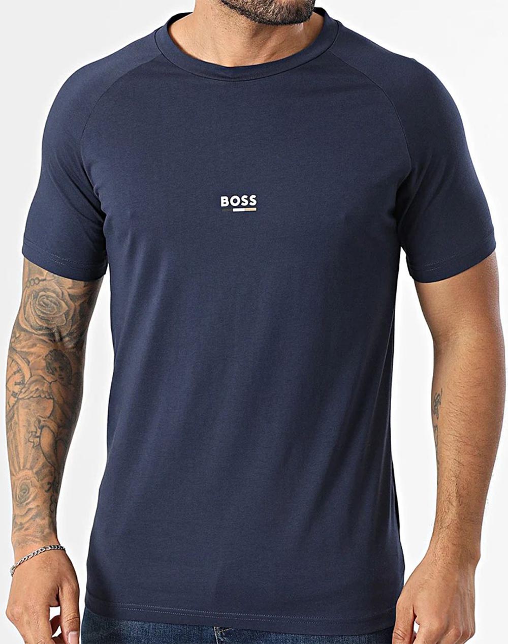 Boss T Shirt Rn Slim Fit 10249533 02 Ανδρας Ρουχα Μπλουζες T Shirt Navyblue Βαμβακι 50517970 415