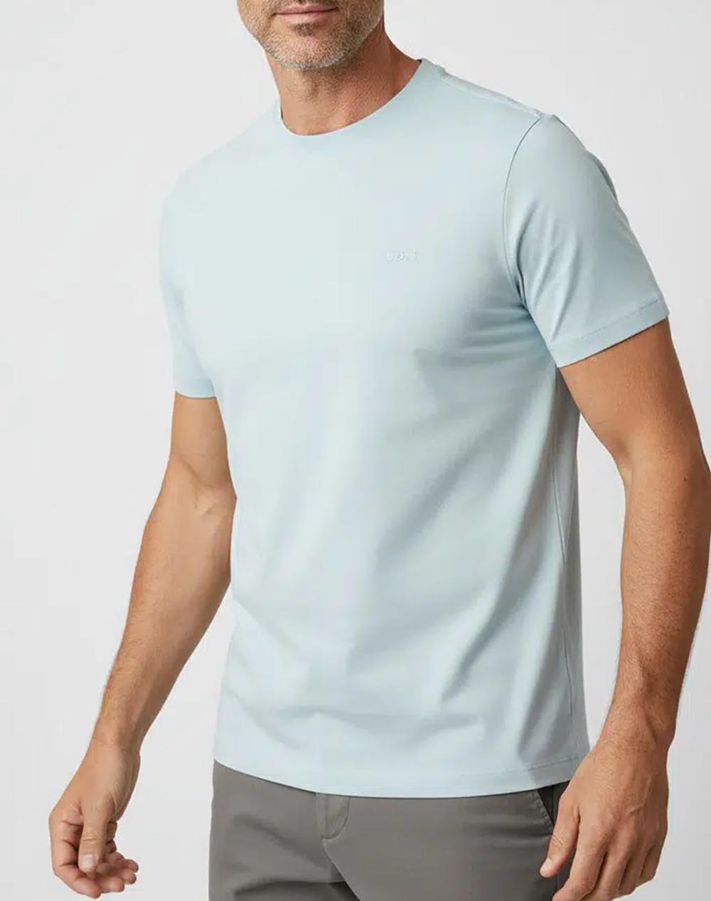 Boss Thompson 01 10241525 01 Ανδρας Ρουχα Μπλουζες T Shirt Lightgreen Βαμβακι 50468347 332 332