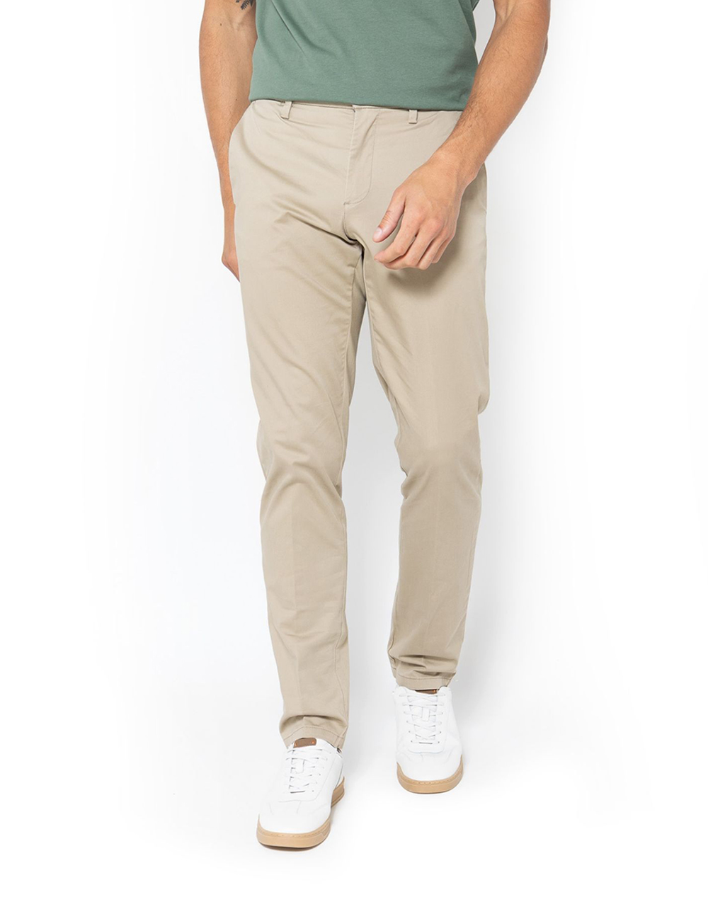 The Bostonians Παντελονι Chinos Καπαρτινα Satin Regular Ανδρας Ρουχα Παντελονια Chinos Biege Βαμβακιμε Ελασταν 3Cn1452T863 Beige