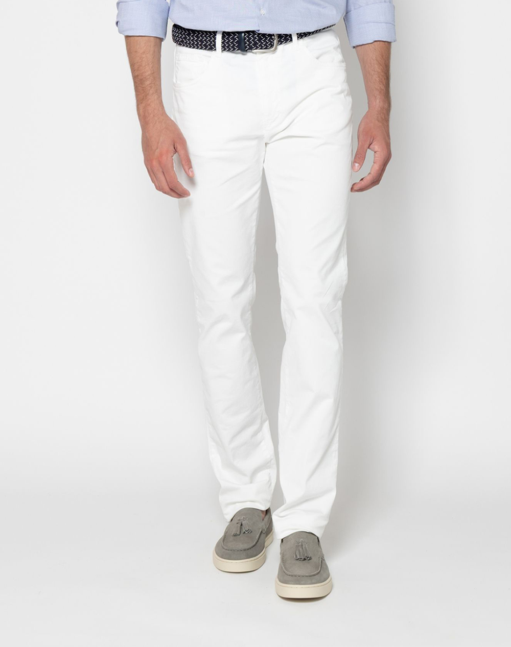 The Bostonians Παντελονι 5Pocket Regular Fit Ανδρας Ρουχα Παντελονια Jeans White Βαμβακιμε Ελασταν 3Cj0362026 White