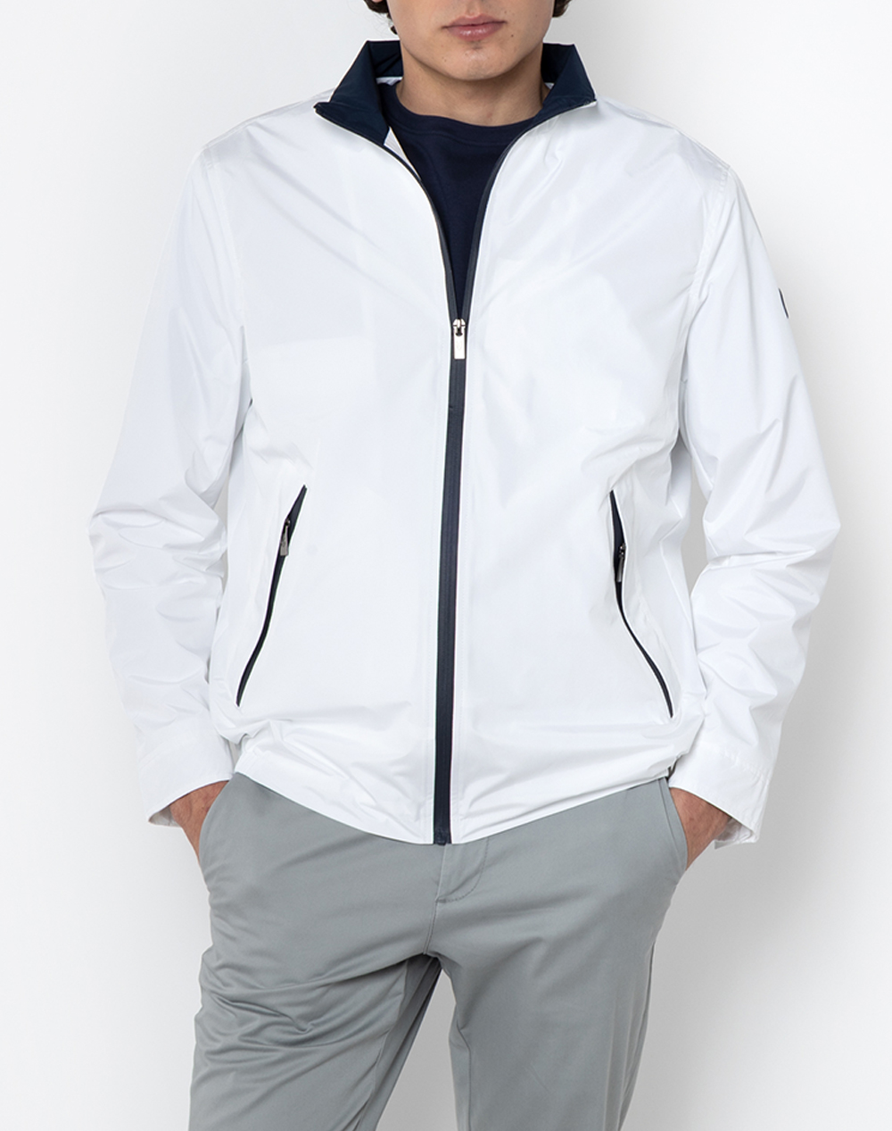 The Bostonians Μπουφαν Bomber Regular Fit Ανδρας Ρουχα Πανωφορια Μπουφαν White Υφασμα 3W20262 White