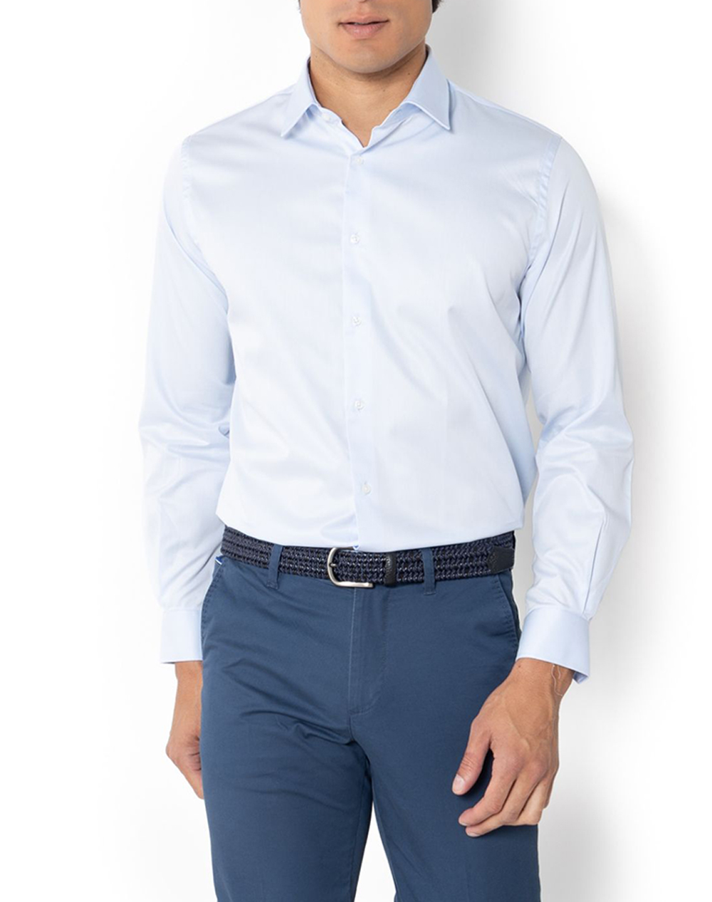 The Bostonians Πουκαμισο Ποπλινα Custom Fit Poplin Classic Custom Fit Ανδρας Ρουχα Πουκαμισα Lightblue Βαμβακι 3Amp2413 Sky