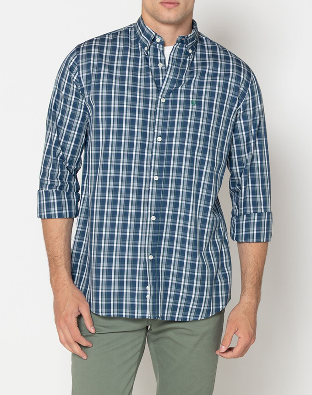 The Bostonians Πουκαμισο Maverick Ποπλινα Regular Fit Button Down Regular Fit Ανδρας Ρουχα Πουκαμισα Darkgreen Βαμβακι 3Aach8658 Green