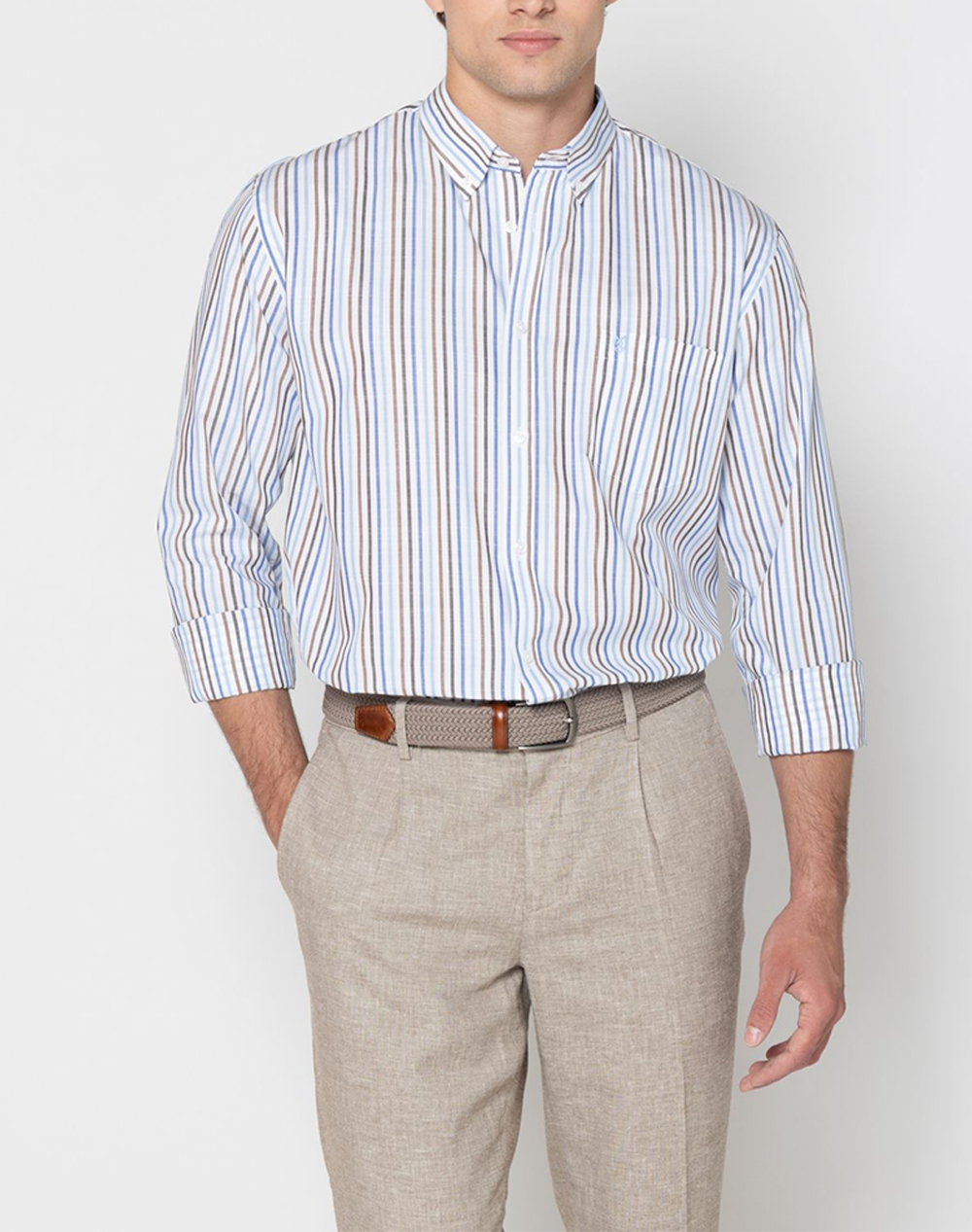 The Bostonians Πουκαμισο Acorn Φλαμα Regular Fit Button Down Regular Fit Ανδρας Ρουχα Πουκαμισα Sandybrown Βαμβακι 3Aas4904 Cigar
