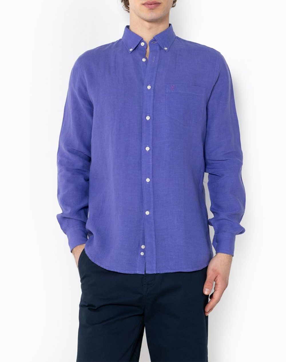 The Bostonians Πουκαμισο Λινο Regular Fit Plain Linen Button Down Regular Fit Ανδρας Ρουχα Πουκαμισα Purple Λινο 3Aap2412 Mauve