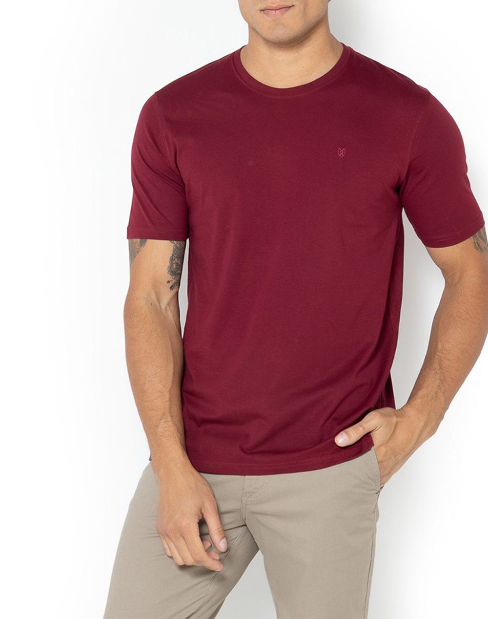 The Bostonians Μπλουζα Essential T Shirt Regular Fit Ανδρας Ρουχα Μπλουζες T Shirt Bordeux Βαμβακι 3Ts1241N Burgundy
