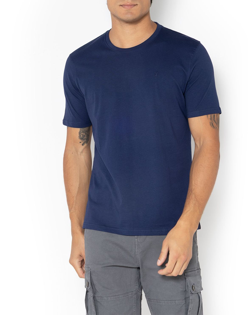 The Bostonians Μπλουζα Essential T Shirt Regular Fit Ανδρας Ρουχα Μπλουζες T Shirt Indigo Βαμβακι 3Ts1241N Indigo