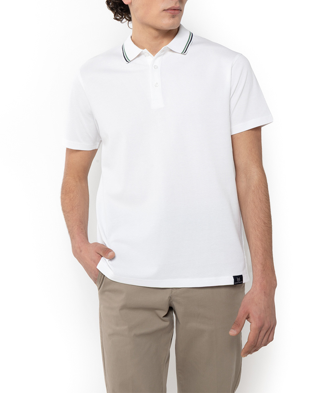 The Bostonians Μπλουζα Polo Pique Waffle Regular Fit Ανδρας Ρουχα Μπλουζες Polo White Βαμβακι 3Ps1305 White