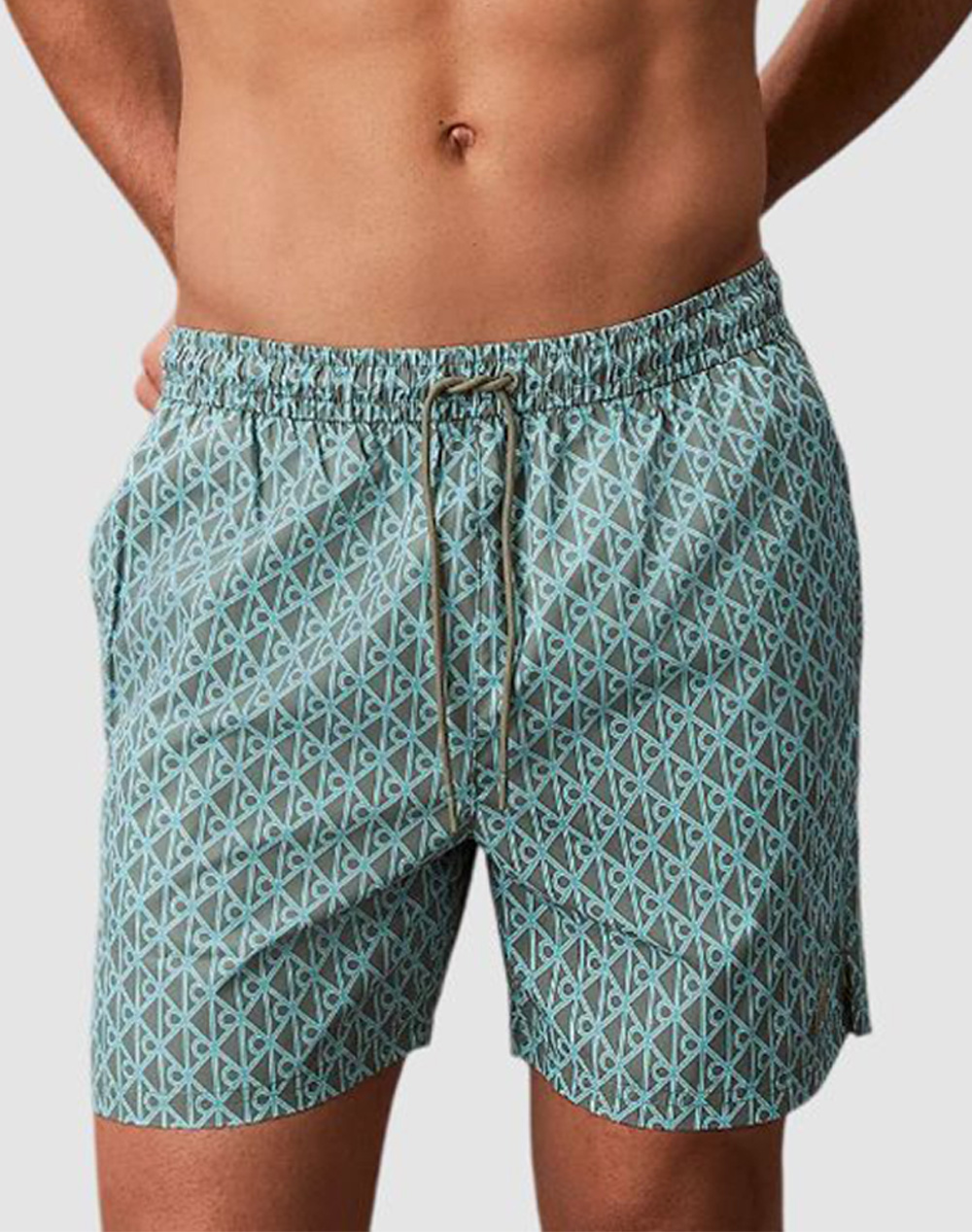 Calvin Klein Jeans Medium Drawstring Covered Waistb Ανδρας Ρουχα Μαγιο Σορτς Aqua Συνθετικο Lv00n61027 3Ae - Koolfly