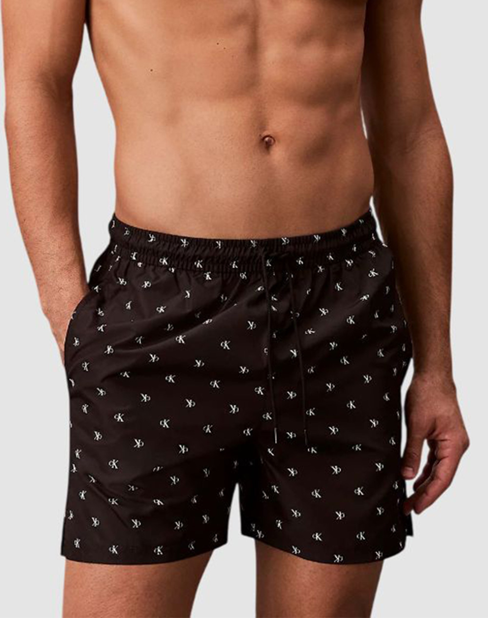 Calvin Klein Jeans Medium Drawstring Covered Waistb Ανδρας Ρουχα Μαγιο Σορτς Black Συνθετικο Lv00N61027 Pcs