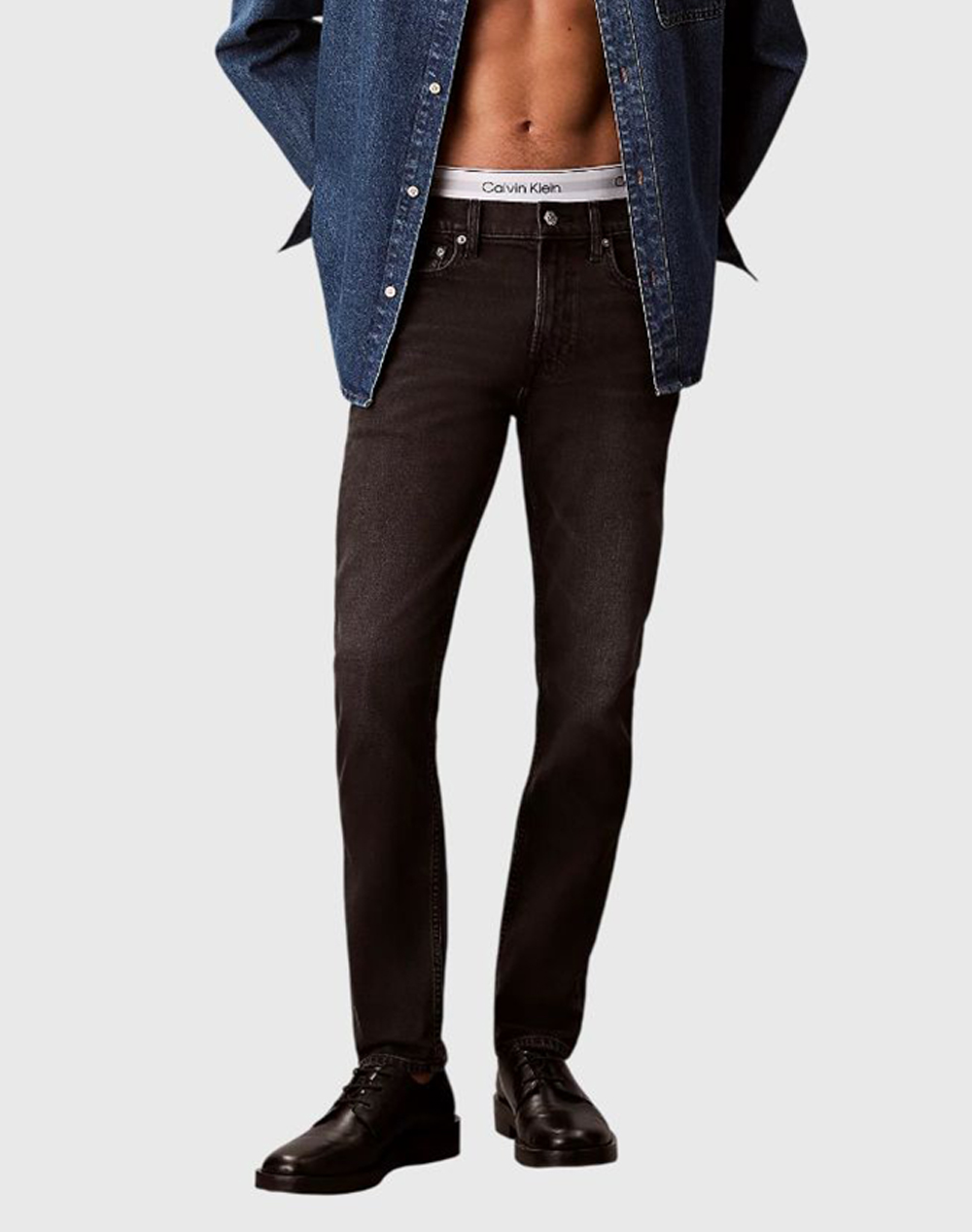 Calvin Klein Slim Taper Ck Ess Black Jean Ανδρας Ρουχα Παντελονια Jeans Denimblack Βαμβακι,Με Ελασταν Lv04rb754g Yd332 - Koolfly