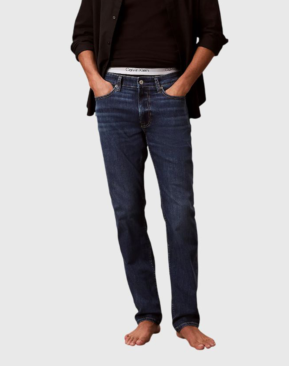 Calvin Klein Slim Dark Irving Jean Ανδρας Ρουχα Παντελονια Jeans Denimblue Βαμβακιμε Ελαστανσυνθετικο Lv04Re777G Q8D32