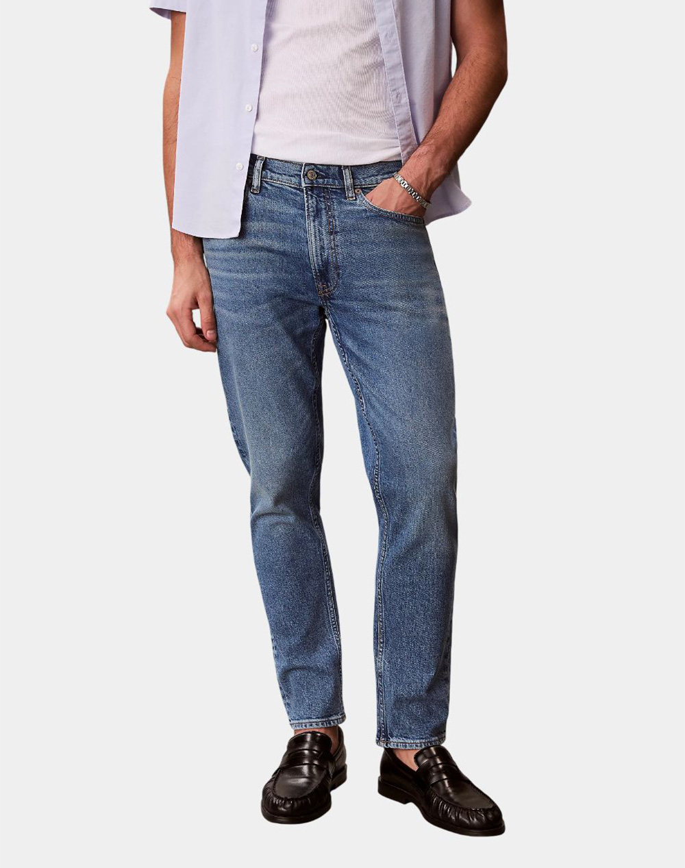 Calvin Klein Jeans Classic Taper Klein Blue Jean Ανδρας Ρουχα Παντελονια Jeans Denimlightblue Βαμβακιμε Ελασταν Lv04Rf949G Efd34