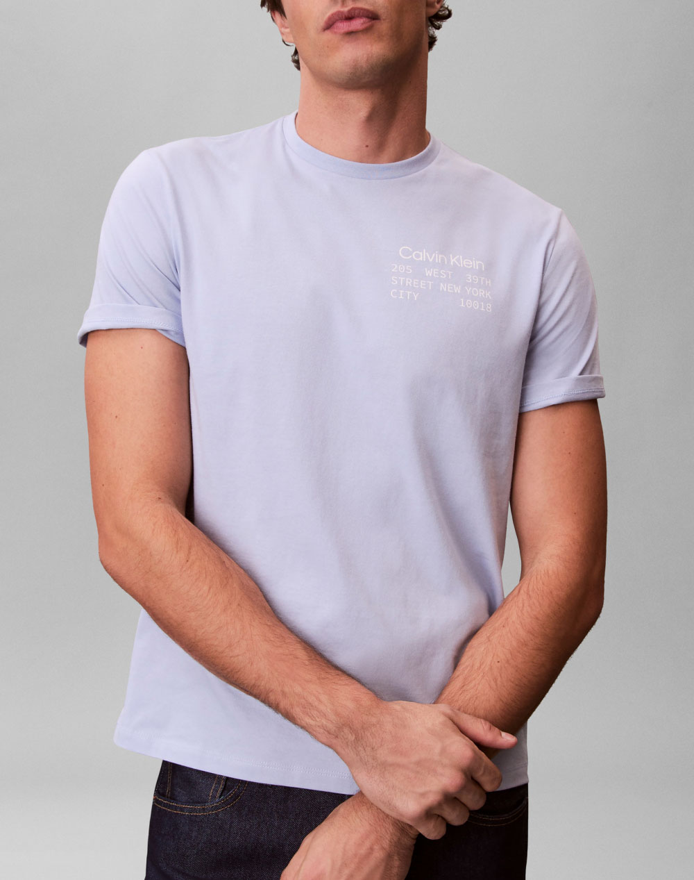 Calvin Klein Jeans Ss 30S Whsl Ckj Ck Box Graphic T Ανδρας Ρουχα Μπλουζες T Shirt Steelblue Βαμβακι Lv14Re830G Tkf