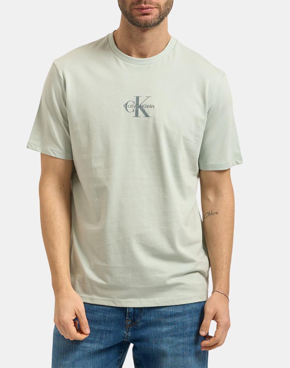 Calvin Klein Jeans Ss 30S Micro Monologo Graphic Te Ανδρας Ρουχα Μπλουζες T Shirt Lightgreen Βαμβακι Lv04Rb866G 3Q0