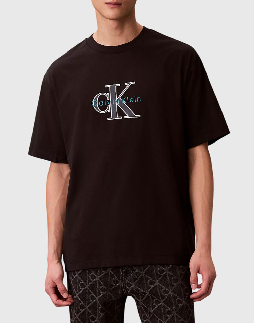 Calvin Klein Ss 16S Tricolor Monologo Graphic Ανδρας Ρουχα Μπλουζες T Shirt Black Βαμβακι Lv04re815g Ub1 - Koolfly