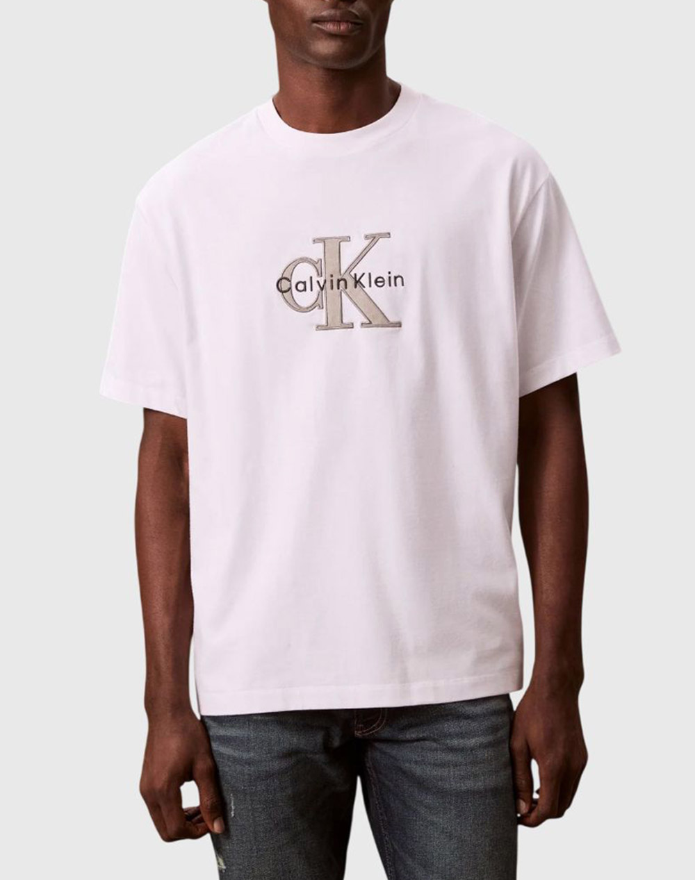 Calvin Klein Ss 16S Tricolor Monologo Graphic Ανδρας Ρουχα Μπλουζες T Shirt White Βαμβακι Lv04Re815G Yaf