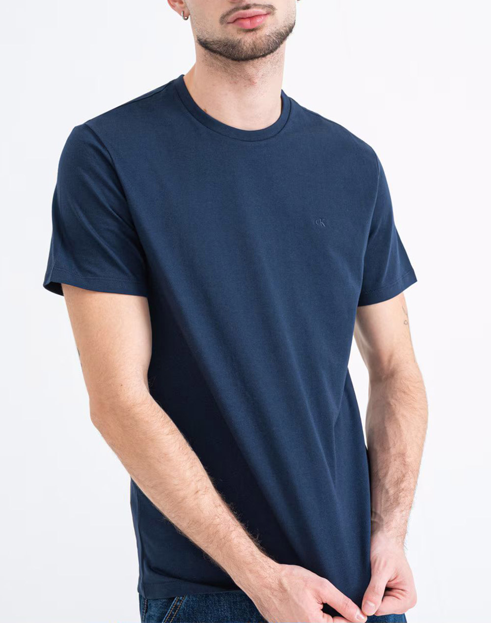 Calvin Klein Ss Classic Monogram Tee Ανδρας Ρουχα Μπλουζες T Shirt Darkblue Βαμβακι Lv04rd254g Cef - Koolfly