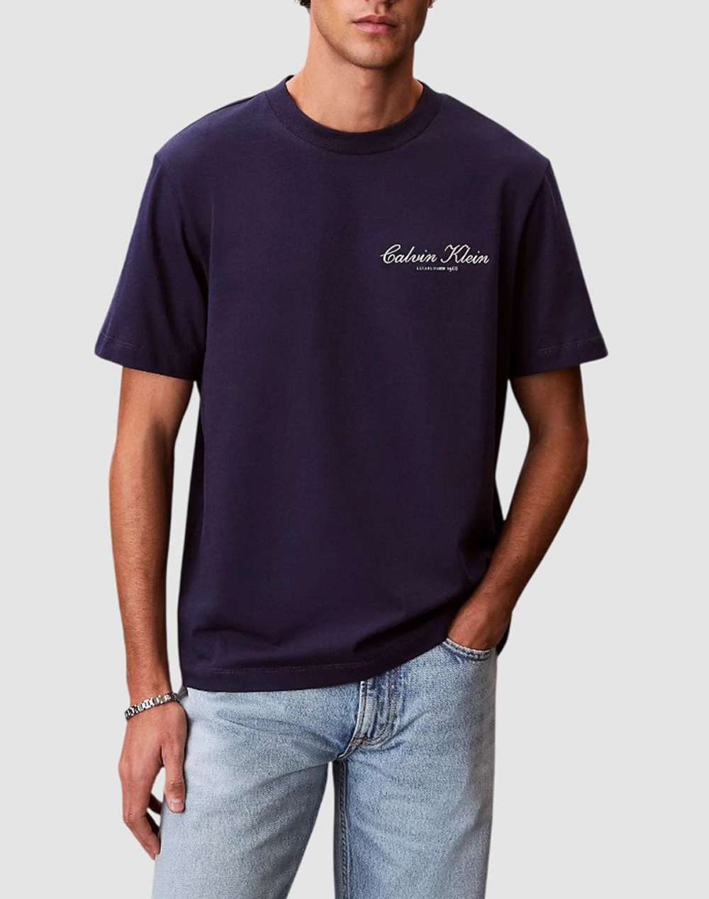 Calvin Klein Jeans 20S March Graphic Seasonal Fashi Ανδρας Ρουχα Μπλουζες T Shirt Darkblue Βαμβακι Lv04rf822g 9Ei - Koolfly