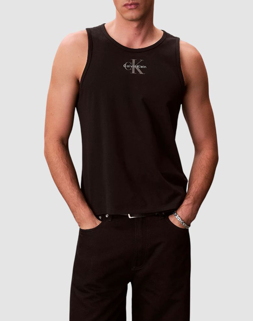 Calvin Klein Ejans 30S Classic Micro Monologo Tank Ανδρας Ρουχα Μπλουζες T Shirt Black Βαμβακι Lv04Rf850G Ub1