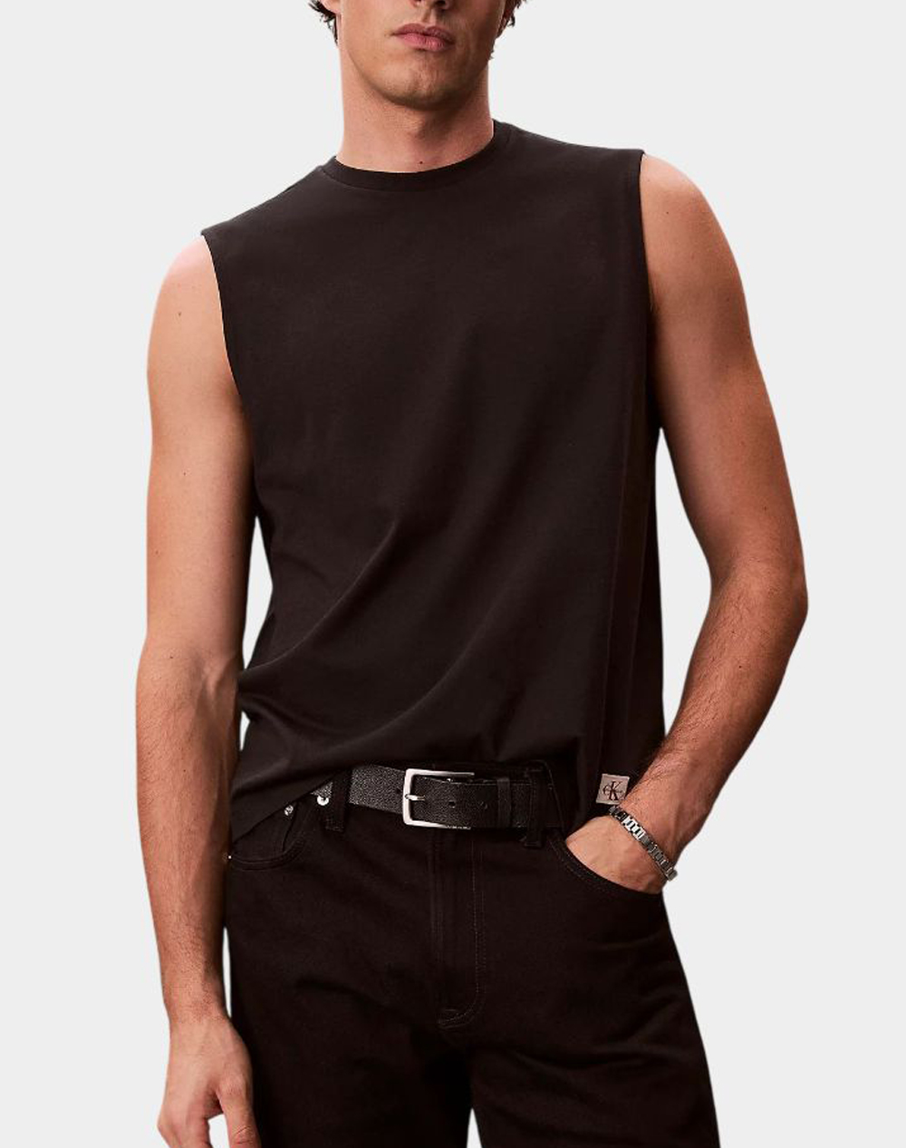 Calvin Klein Jeans 30S Jersey Badge Muscle Tank Ανδρας Ρουχα Μπλουζες T Shirt Black Βαμβακι Lv04rf273g Ub1 - Koolfly