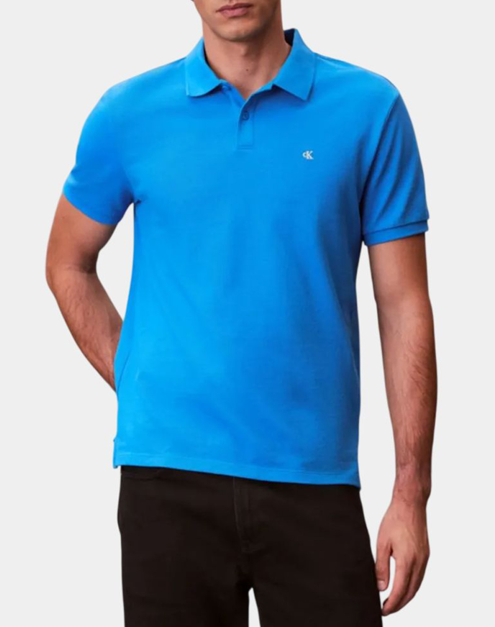 Calvin Klein Jeans Ss Casual Pique Classic Polo Ανδρας Ρουχα Μπλουζες Polo Blue Βαμβακι Lv040Em269 Cfm