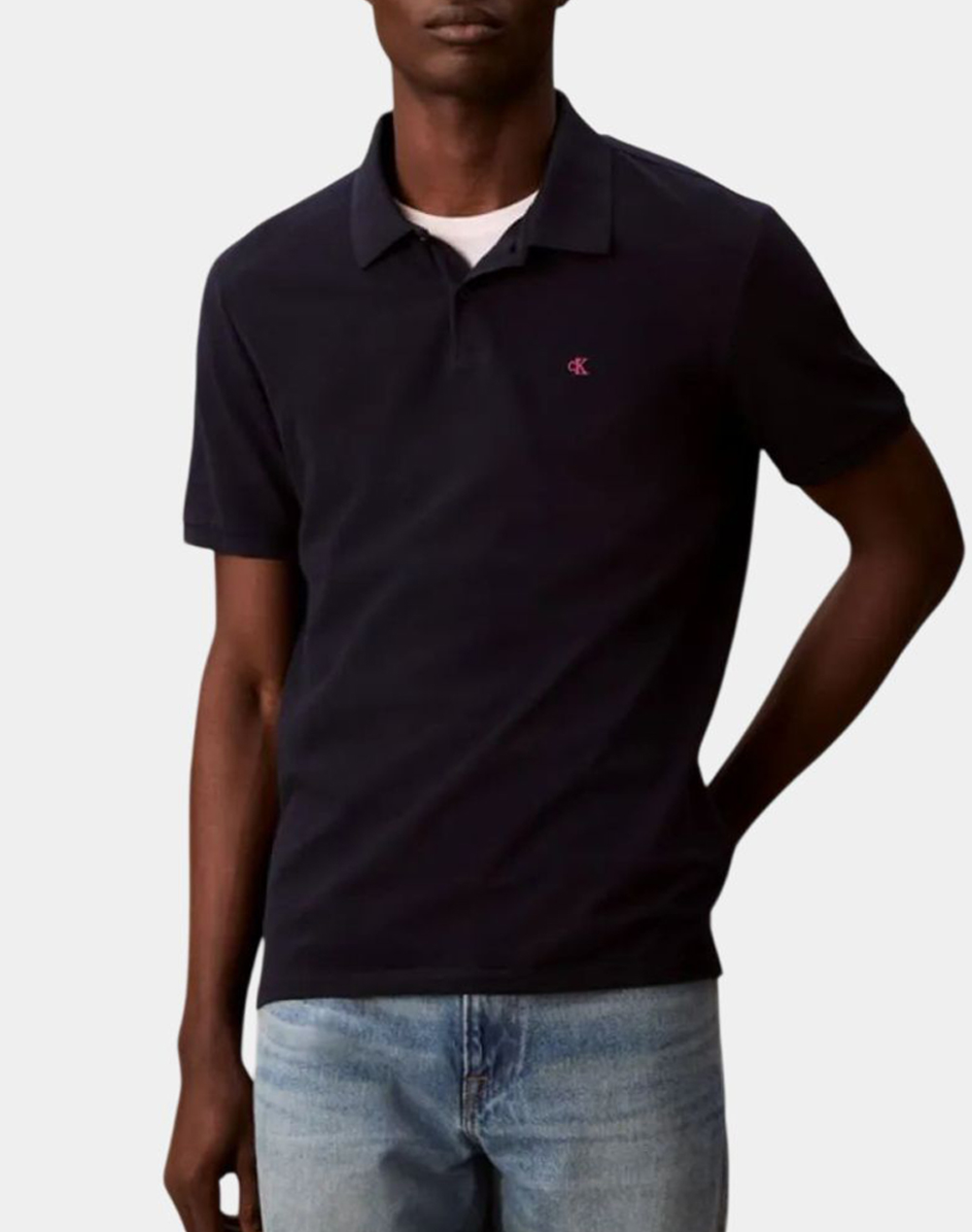 Calvin Klein Jeans Ss Casual Pique Classic Polo Ανδρας Ρουχα Μπλουζες Polo Darkblue Βαμβακι Lv040Em269 Cef