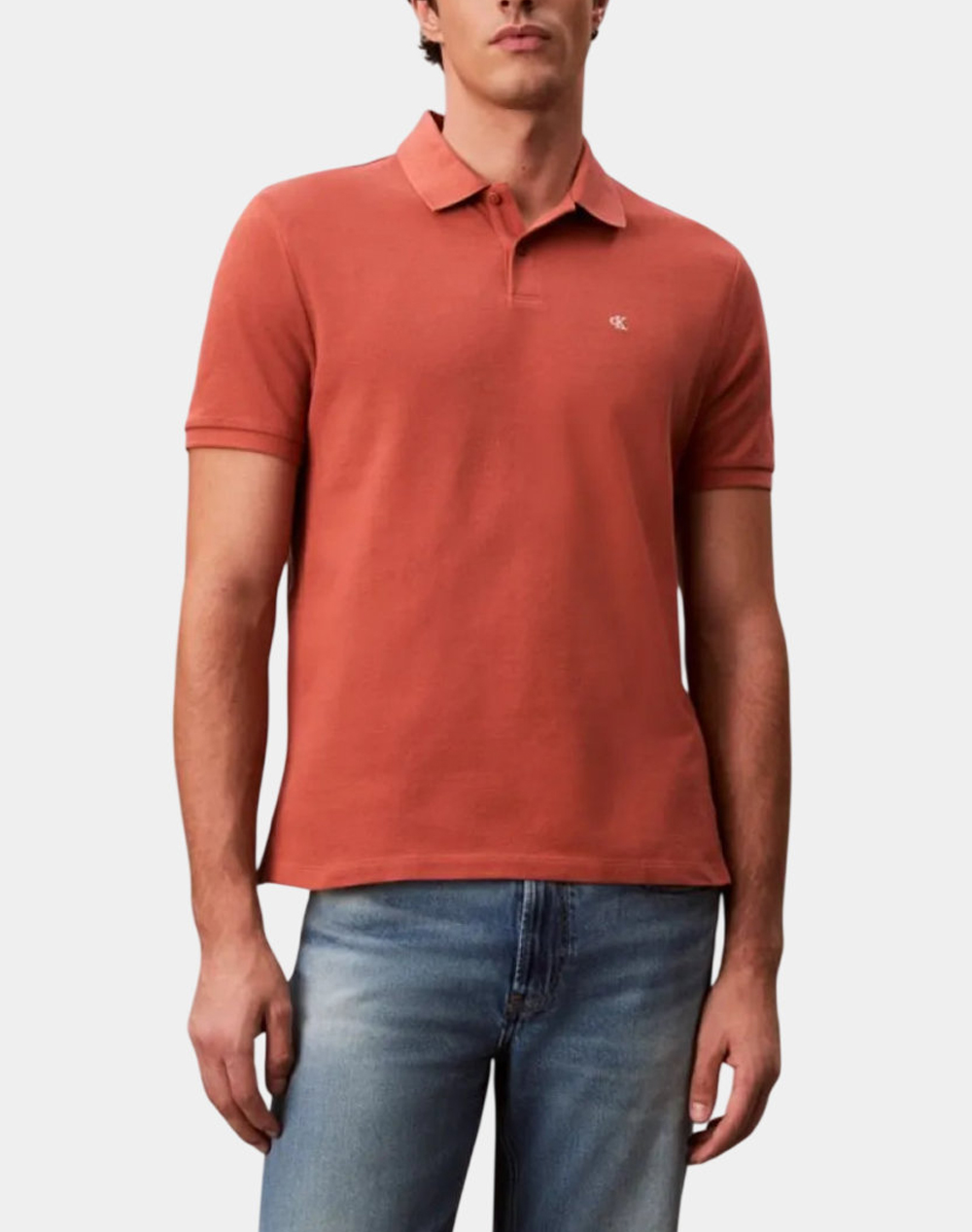 Calvin Klein Jeans Ss Casual Pique Classic Polo Ανδρας Ρουχα Μπλουζες Polo Firebrick Βαμβακι Lv040Em269 0Kl