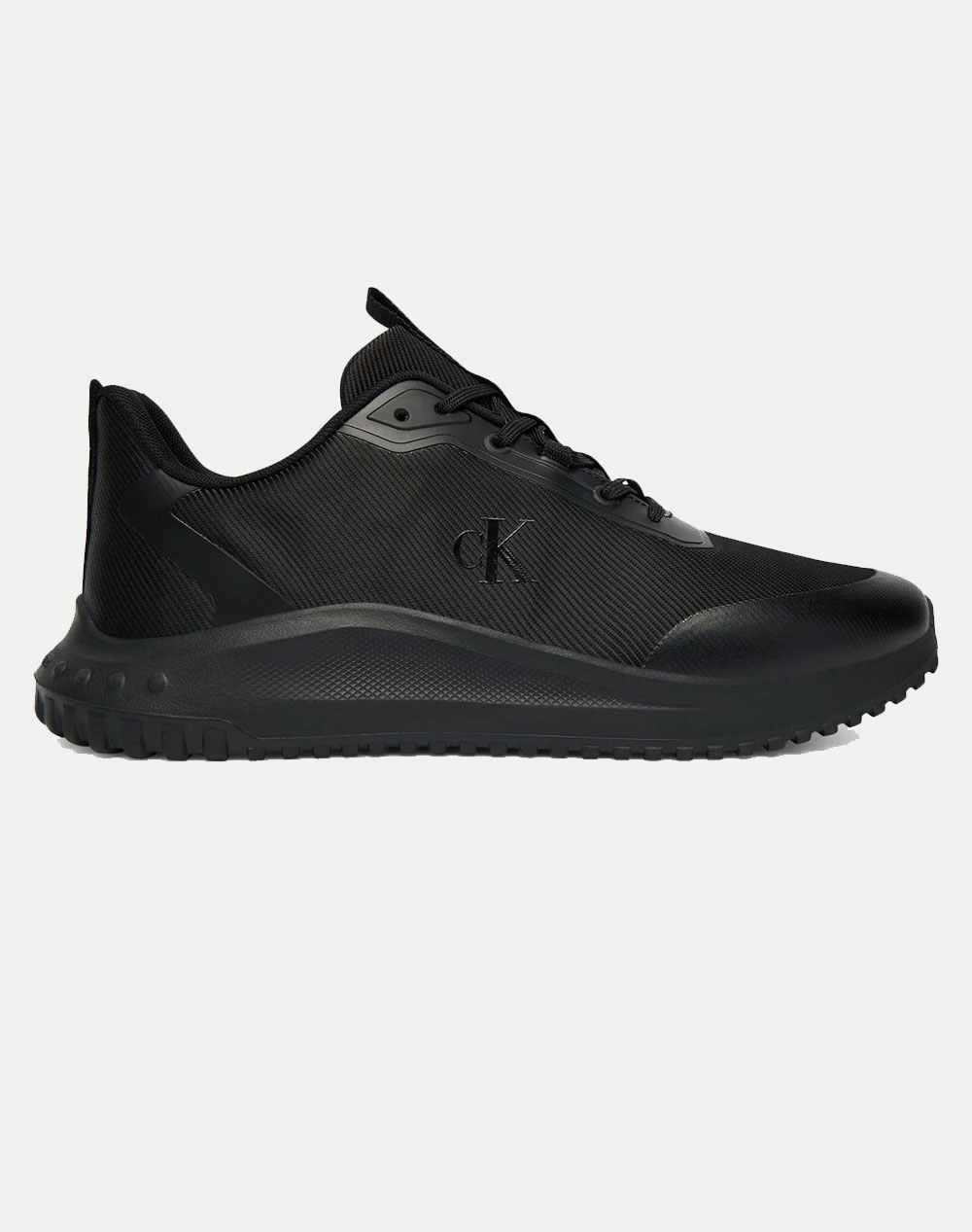 Calvin Klein Jeans Eva Runner Lace Up Mat Mix Ανδρας Αθλητικα Παπουτσια Παπουτσια Totalblack Υφασμα Ym0ym01442 0Gj - Koolfly
