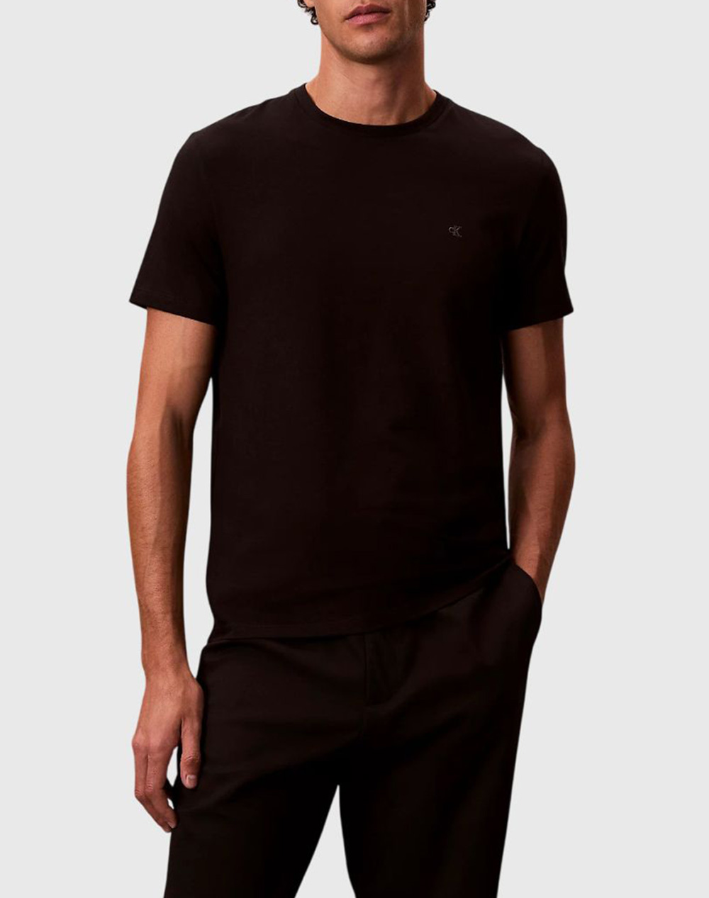 Calvin Klein Ss Stretch Cotton Slim Tee Ανδρας Ρουχα Μπλουζες T Shirt Black Βαμβακιμε Ελασταν Lv04Lc240G Ub1